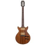 Kawai KS12 electric guitar, made in Japan, circa 1980; Finish: natural mahogany, buckle rash to