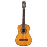 Early 20th century Telesforo Julve classical guitar, made in Spain; Back and sides: rosewood,
