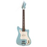 1960s Kay K310 electric guitar in need of attention, Finish: blue, various blemishes and marks;