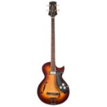 1959 Framus Star Bass 5/149 hollow body bass guitar, made in Germany; Finish: sunburst, table