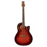 Ovation Celebrity Deluxe CC257 electro-acoustic guitar, made in Korea; Finish: tiger flame burst;