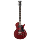 Hondo II HD740 electric guitar; Finish: cherry red, various imperfections; Fretboard: rosewood;