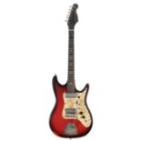 Early 1960s Airstream 2 by Rosetti electric guitar; Finish: red burst, lacquer checking, arm wear to