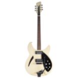 Shaftesbury Model 3261 electric guitar, made in Japan; Finish: ivory, various minor dings;