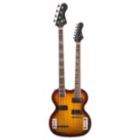 Skylark double neck 4/6 electric guitar in the Hofner style; Finish: sunburst; Fretboard: