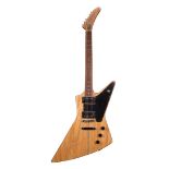 Longworth Explorer style electric guitar, circa 2010; Finish: natural; Fretboard: rosewood; Frets: