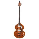 1960s Eko 995 hollow body violin bass guitar, made in Italy, ser. no. 3xxxx3; Finish: burnt amber,