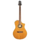 2004 Line 6 Variax acoustic guitar, made in Korea, ser. no. 04xxxx66; Finish: natural, minor dings