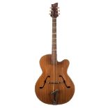 1950s Antoria archtop guitar; Finish: natural; Fretboard: rosewood; Frets: generally good; Hardware: