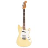 1962 Fender Duo-Sonic electric guitar, made in USA, ser. no. 7xxx7; Finish: desert sand, refinish,