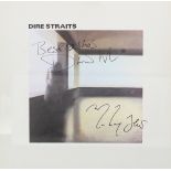 Dire Straits - autographed self-titled vinyl record, signed by Mark and David Knopfler to the front;