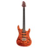 1993 Patrick Eggle Los Angeles Pro II electric guitar, made in England; Finish: quilted amber, minor