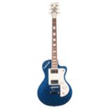 Italia Maranello electric guitar; Finish: blue sparkle with pearloid back; Fretboard: rosewood;