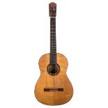 1960s Conde Hermanos guitar; Back and sides: cypress, restorations to shoulders; Table: spruce,