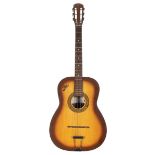 Eko Fiesta 3/4 acoustic guitar, made in Italy; Finish: sunburst, some lacquer cracks, blemishes