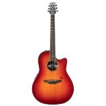 Ovation Celebrity CC29S electro-acoustic guitar, made in China; Finish: cherry burst; Fretboard: