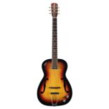 1960s Vox Student Prince hollow body electric guitar, made in Italy; Finish: sunburst, minor lacquer