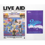 Live Aid - official programme for Live Aid, 13th July 1985; together with a 1971 Rainbow Theatre