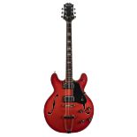 1970s Epiphone EA-250 Riviera hollow body electric guitar, made in Japan; Finish: red, minor