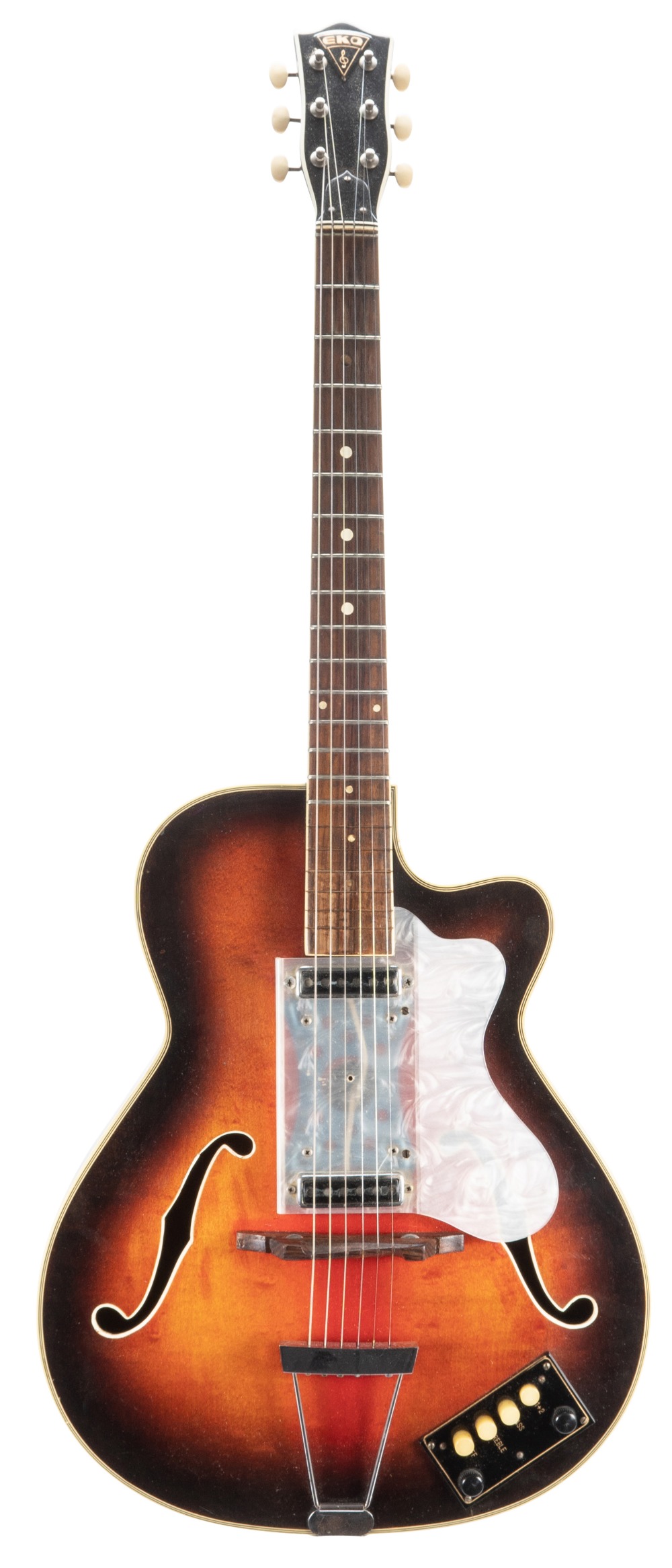 1960s Eko 300 Series hollow body electric guitar in need of restoration, made in Italy; Finish: