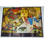 Original psychedelic fold-out poster for the film Wonderwall, 1968, 30" x 39.5"