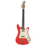 Late 1960s Vox electric guitar with various modifications; Finish: red, various minor dings; Neck: