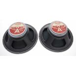 Pair of Celestion A Type 12" guitar amplifier speakers, boxed