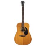 Jedson Model 9000 acoustic guitar, made in Japan; together with a Morris W-20 acoustic guitar (2)