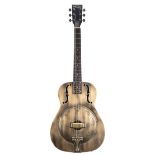 JHS Vintage single cone brushed brass resonator guitar