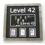 Level 42 - framed autographed Star Cards Celebrity Signatures set, originally sold in aid of Great