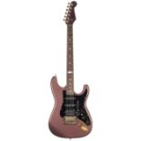 Marlin Sidewinder electric guitar, burgundy sparkle finish; together with a 1960s electric guitar (