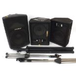 Carlsbro Gamma 12/300 active PA speaker; together with a Carlsbro EM12 monitor and Carlsbro PM12