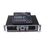 Yamaha MG82CX mixing console; together with a Pro Sound 1600 power amplifier