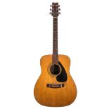 Yamaha FG-160 acoustic guitar, made in Taiwan; Back and sides: mahogany, heavy scratches and various