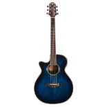 Crafter FX550EQL left-handed electro-acoustic guitar, made in Korea, ser. no. 06xxxx25; Finish: blue