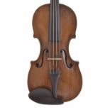 Interesting late 18th century restored violin, in need of further restoration and with later head,