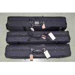 Three similar oblong violin cases with outer zipper covers (3)