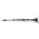 Unusual and rare simple system metal clarinet with microtuner