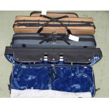 J. Winter double oblong violin case with outer zipper cover; also two other oblong violin cases with
