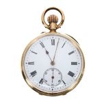 18k lever fob watch, 29.1gm, 35mm - Condition Report: - Movement - currently functioning. Dial -