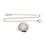 Baume & Co 18k pendant watch, white dial with Arabic numerals and subsidiary seconds, 13.82 lever