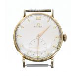 Omega 14k gentleman's wristwatch head, ref. 2369, circa 1947, serial no. 11121798, silvered dial