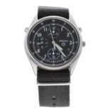 Seiko Military issue chronograph stainless steel gentleman's wristwatch, ref. 7T27-7A20, circular