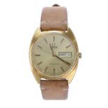 Omega 18ct automatic day-date gentleman's wristwatch, circa 1978, serial no. 4121xxxx, champagne