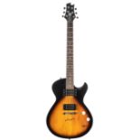 Cort Zenox electric guitar, soft bag; together with an Encore Strat style electric guitar, gig bag