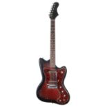 1960s Silvertone 1452 electric guitar, made in USA; Finish: red burst, heavy blemishes, scratches
