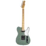 Retrovibe T-Rod electric guitar; Finish: custom gold on blue paper type finish; Fretboard: maple;