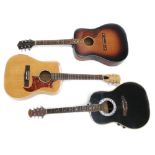 1960s Egmond six string guitar; together with a Tanglewood electro acoustic guitar and one other,