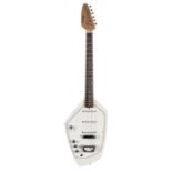 1965 Vox Phantom VI left-handed electric guitar, made in England; Finish: white, lacquer cracks