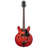 1970s Epiphone EA-250 hollow body electric guitar, made in Japan, ser. no. 1xxxxx2; Finish: red;